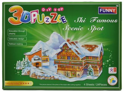 3D пазлы Funny "Горнолыжный курорт", 24 детали