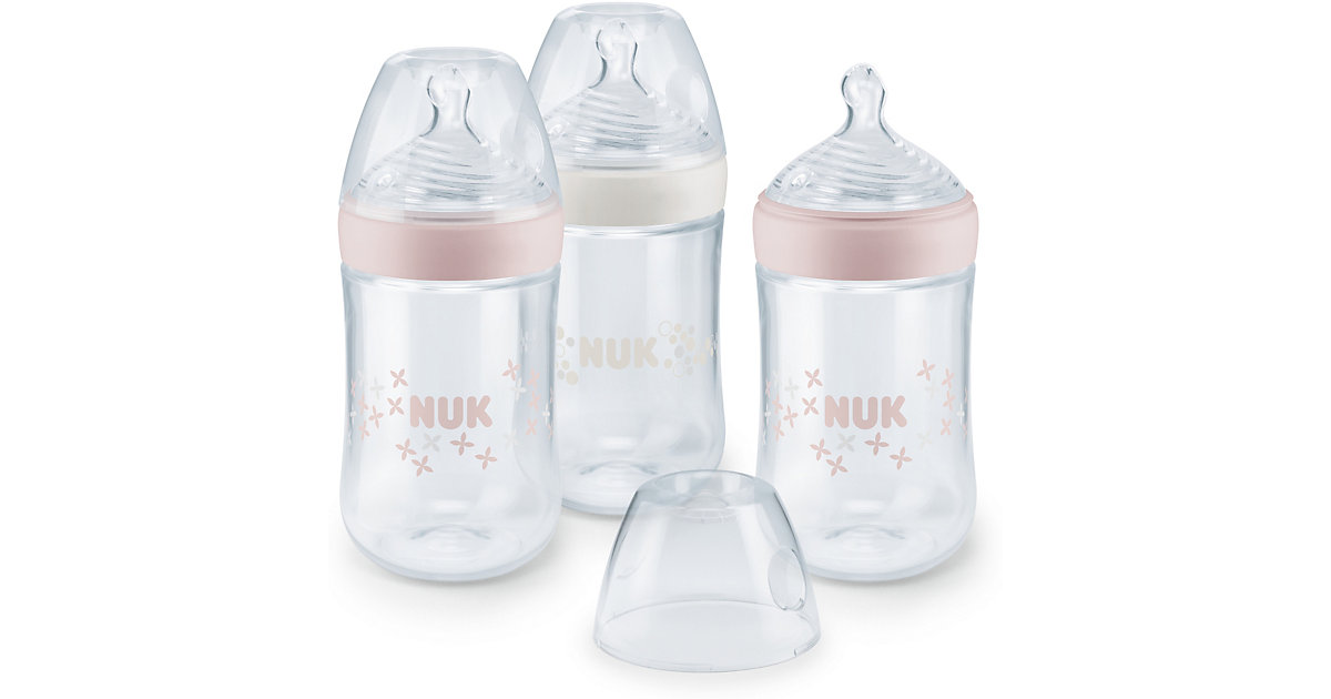 NUK · Weithals Flasche Nature Sense, 3er Set, Girl, 260 ml NUK · Weithals Flasche Nature Sense, 3er Set, Girl, 260 ml