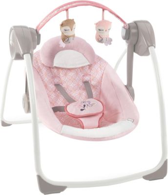 Babyschaukel Comfort 2 Go, Portable Swing?, Audrey, rosa/weiß