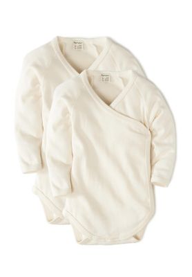 Langarm-Wickelbody, Organic Cotton natur Gr. 62/68