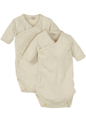 Kurzarm Wickelbody, Organic Cotton natur Gr. 62/68
