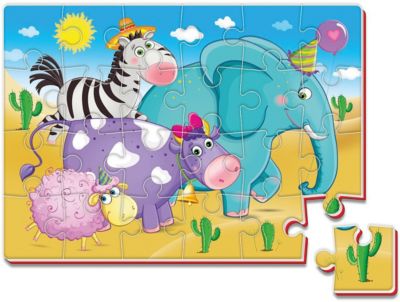 Мягкие пазлы А4 24 элемента "Зоопарк"