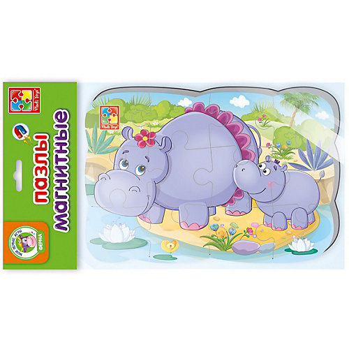 Пазлы на магните Мои первые игры "Бегемот" от Vladi Toys