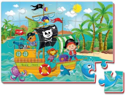 Мягкие пазлы А4 24 элемента "Пираты"