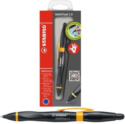 Ручка-стилус Stabilo smartball 2.0 д/правшей синяя, корпус черный/св.зеленый