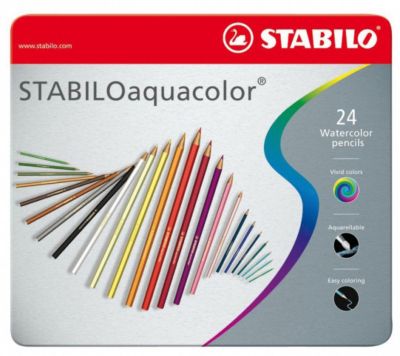 Набор акварельных карандашей Stabilo aquacolor 24цв, металл