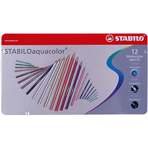 Набор акварельных карандашей Stabilo aquacolor 12ц, металл от STABILO