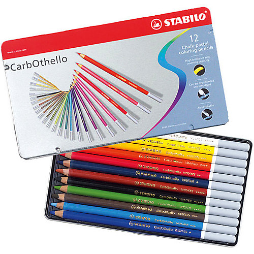 Набор цветных пастелей Stabilo Carbothello, 12 цв, металл от STABILO