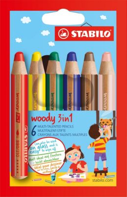Набор цветных карандашей Stabilo woody 6цв, картон