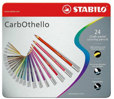 Набор цветных пастелей Stabilo Carbothello, 24 цв, металл
