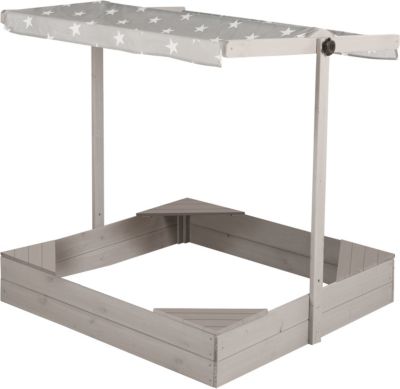 Sandkasten mit Dach grau