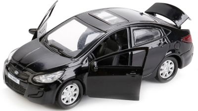 Машина  "Hyundai Solaris" 12см, металл. инерц.открыв. двери и багажник.