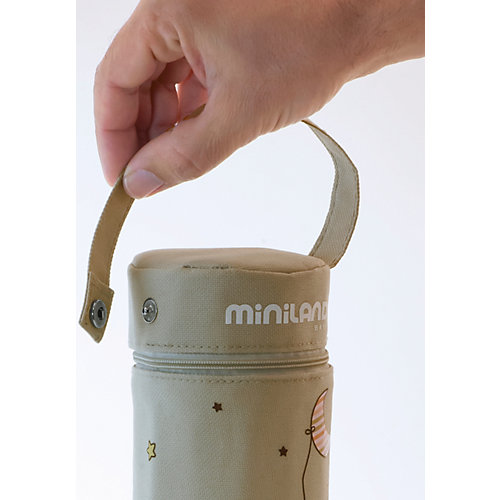 Термосумка для бутылочек Thermibag Soft 330 мл., бежевая - серый от Miniland
