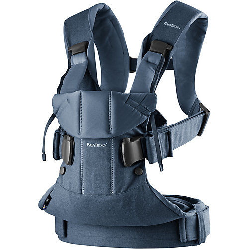 Рюкзак-кенгуру BabyBjorn One Cotton пепельно-синий деним - джинсовый от BabyBjorn