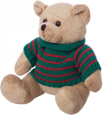 Мягкая игрушка Abtoys Медведь  в свитере, бежевый, 12 см