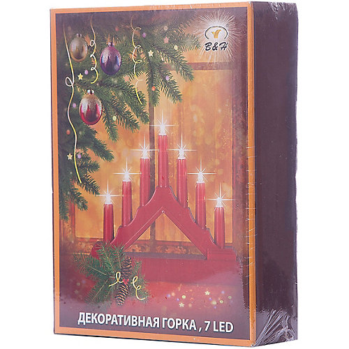 Декоративная фигурка-горка B&H "Свечи", 7 LED, красная - красный от B&H