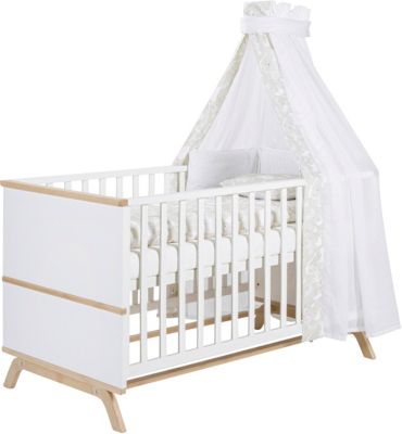 Kinderbett Vicky Oak, Buche massiv, wei lackiert, 70 x 140 cm