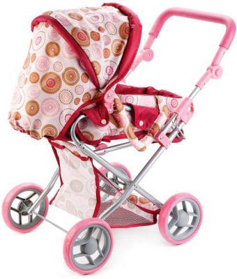 Коляска для кукол 3 в 1 Карапуз, светло-розовая