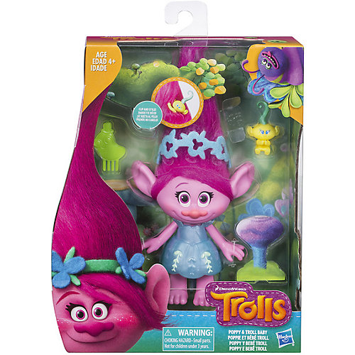 Фигурка Тролли c заколочками для волос, Поппи от Hasbro