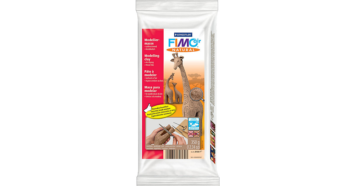 FIMO air natural Lufttrocknende Modelliermasse holzähnlich sandsteinbraun, 350 g
