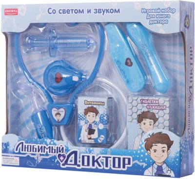 Игровой набор Zhorya "Любимый доктор" 7 предметов, с витаминами, (свет, звук)