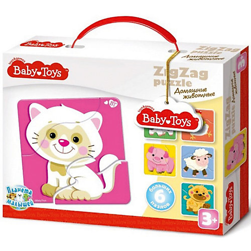 Макси пазлы Baby Toys зигзаг "Домашние животные", 18 элементов от Baby Toys