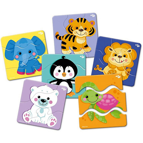 Макси пазлы Baby Toys зигзаг "Зверята", 18 элементов от Baby Toys