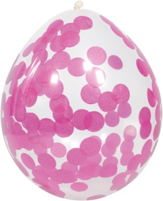 Konfetti Ballons pink, 4 Stück