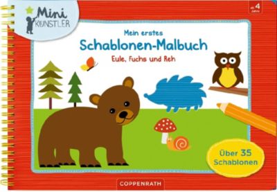 Buch - Mini-Knstler: Mein erstes Schablonen-Malbuch - Eule, Fuchs und Reh