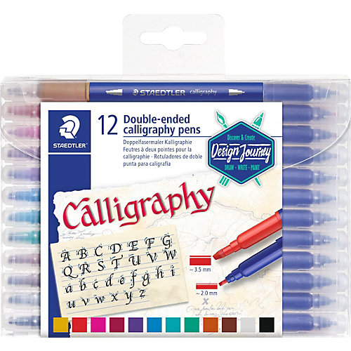 Набор двусторонних фломастеров для письма и дизайна Staedtler Calligraph duo, 12 цветов от Staedtler