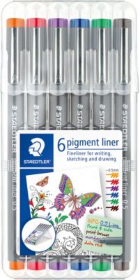 Fineliner pigment liner 0,5 mm, 6 Farben