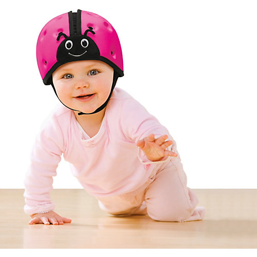 Мягкая шапка-шлем для защиты головы SafeheadBABY "Божья коровка",розовый