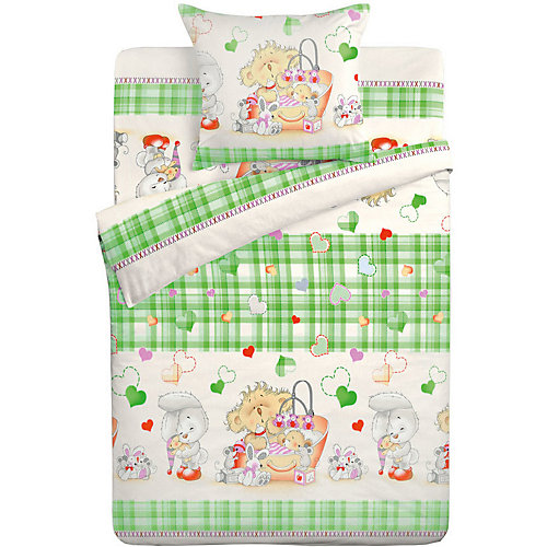 Детское постельное белье 3 предмета Letto, BG-72 - зеленый от Letto