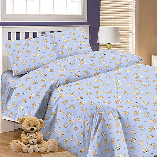 Детское постельное белье 3 предмета Letto, BG-64 - синий от Letto