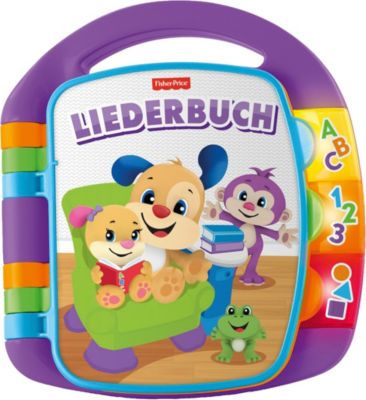 Buch - Fisher-Price Lernspaß Liederbuch (lila), Baby-Spielzeug mit Musik, Lernspielzeug