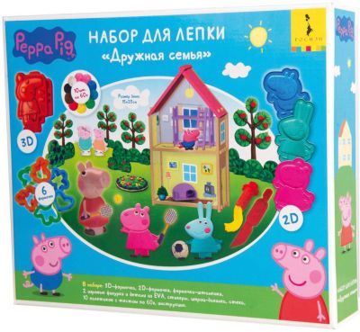 Набор для лепки Росмэн "Свинка Пеппа" Дружная семья, 20 предметов