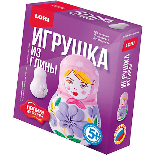 Набор для творчества LORI "Лепим игрушку из глины" Матрешка