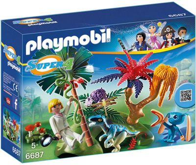 Конструктор Playmobil "Супер 4" Затерянный остров с Алиен и Хищником
