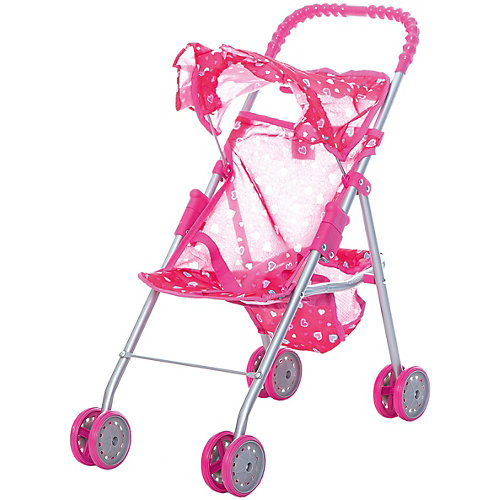 Коляска для кукол с козырьком в рюшах Buggy Boom, розовая от Buggy Boom