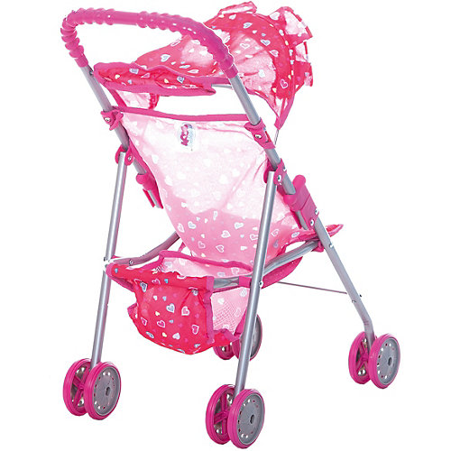Коляска для кукол с козырьком в рюшах Buggy Boom, розовая от Buggy Boom