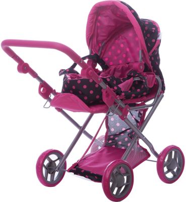 Коляска - трансформер Buggy Boom , Коричневый в розовый горошек