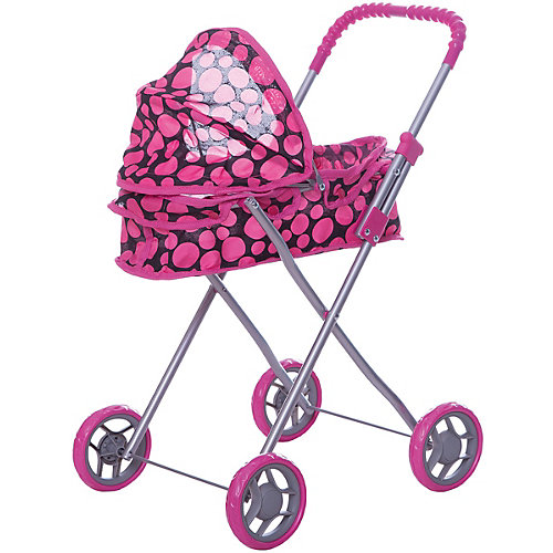 Коляска для кукол Buggy Boom, черная в розовый горошек от Buggy Boom