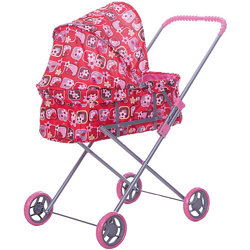 Коляска для кукол Buggy Boom, розовая клетка в цветочек от Buggy Boom