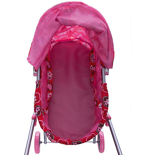 Коляска для кукол Buggy Boom, розовая клетка в цветочек от Buggy Boom