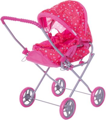 Коляска - трансформер Buggy Boom , розовый с сердечками