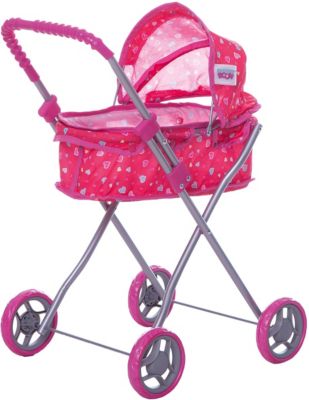 Коляска для кукол Buggy Boom , розовый с сердечками