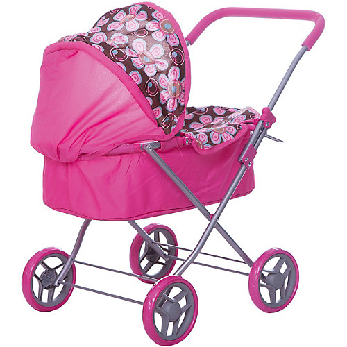 Коляска для кукол Buggy Boom, коричнево-розовая в горох от Buggy Boom