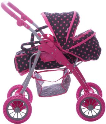 Коляска - трансформер Buggy Boom , Коричневый в розовый горошек
