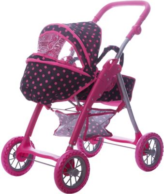 Коляска - трансформер Buggy Boom , Коричневый в розовый горошек