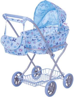 Коляска для кукол Buggy Boom , голубой с бантиками